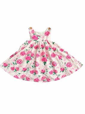 SweetHoney Pink & Green Floral Tank Dress